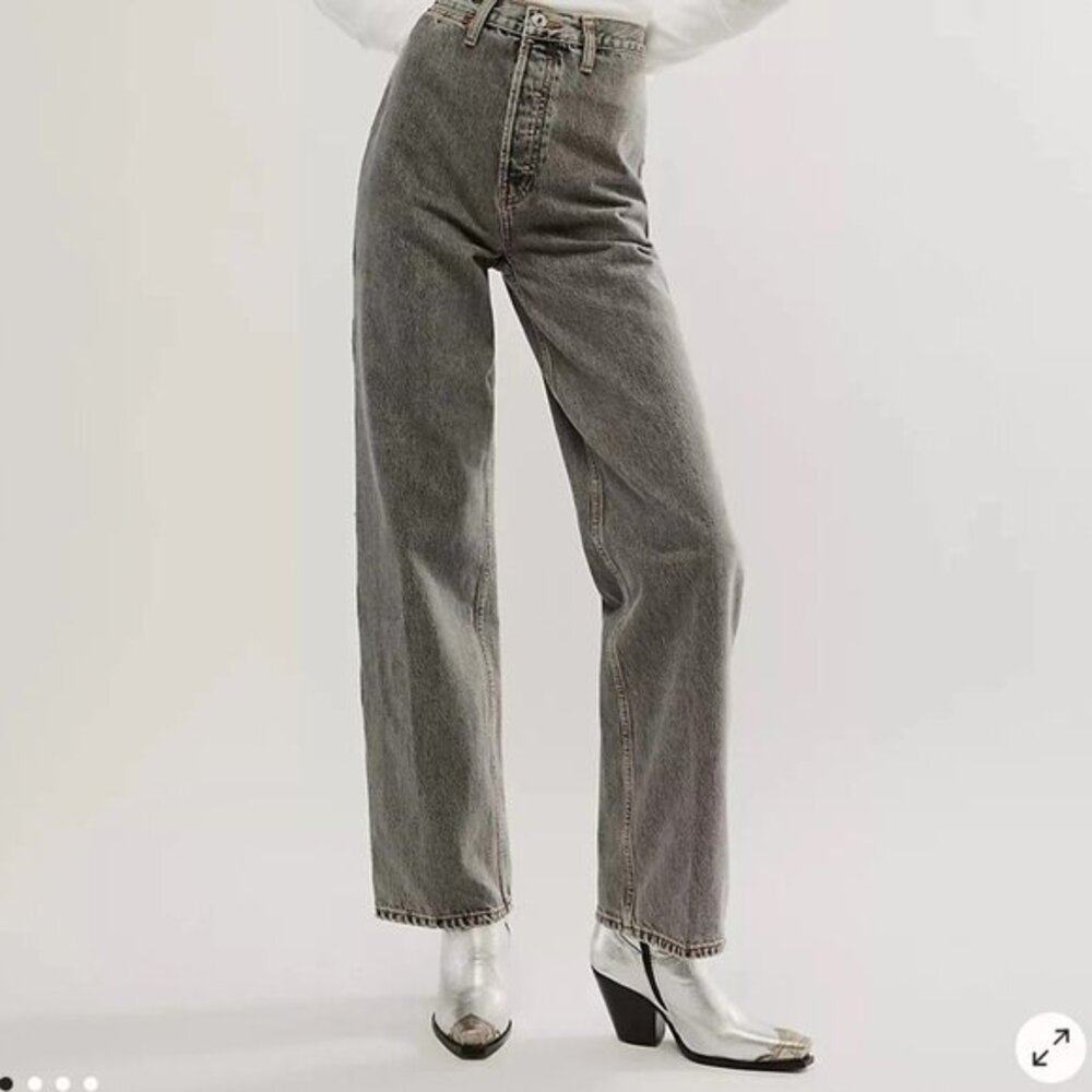 RE/DONE 90s High Rise Western Loose Silver Back Jeans NWT